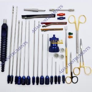 Facial Liposuction cannula set of 29 pices With luer lock handle Full Face reshapping set